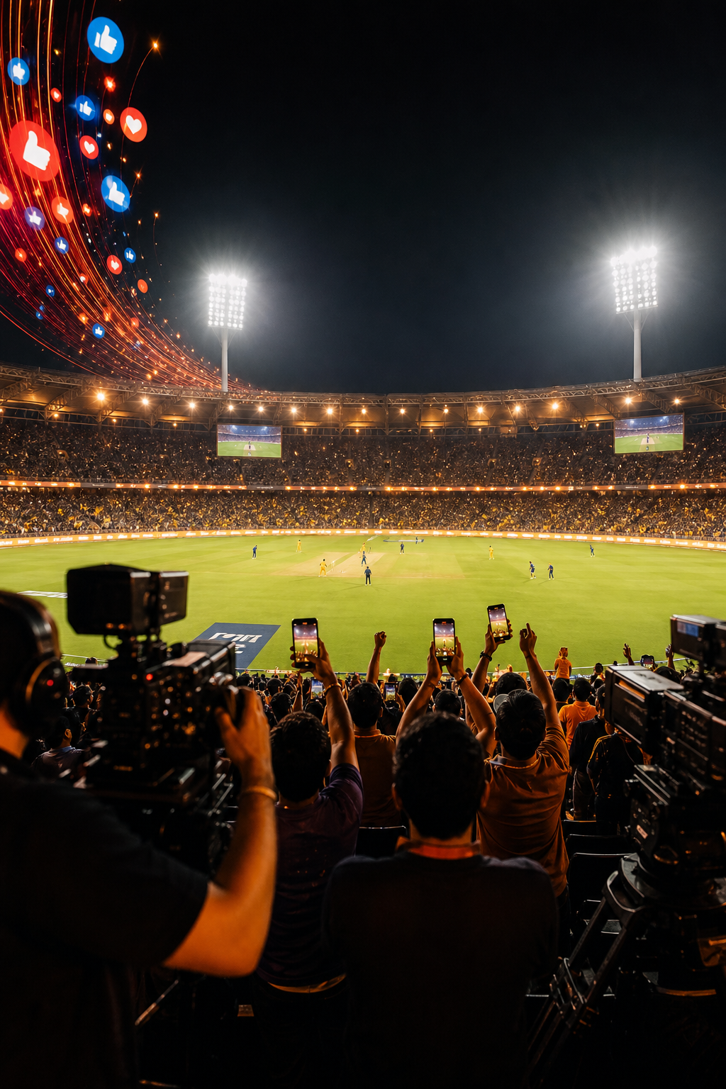 Cricket stadium broadcast and digital sports marketing campaign